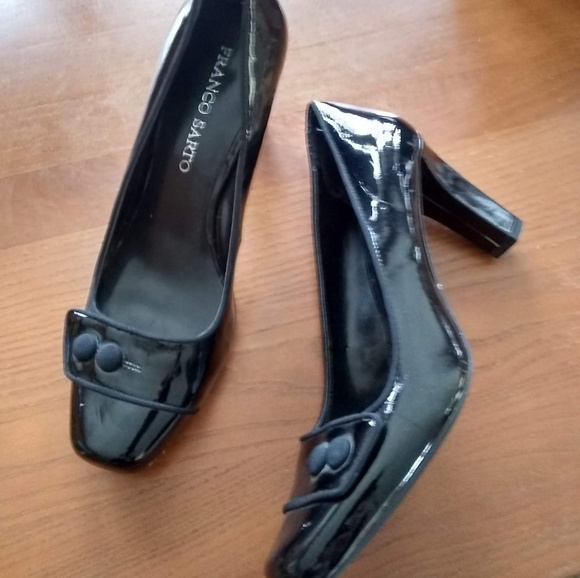 Franco Sarto Shoes - Franco Sarto Black Shiny Block Heels